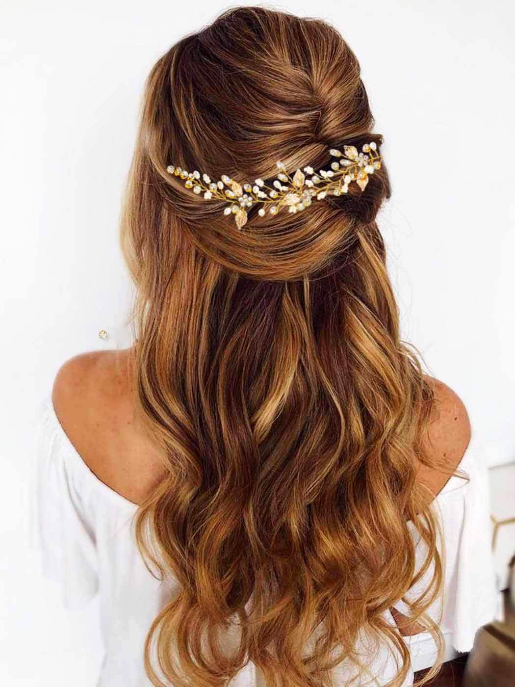 Amazon.com : Gorais Crystal Bride Wedding Hair Combs Gold 