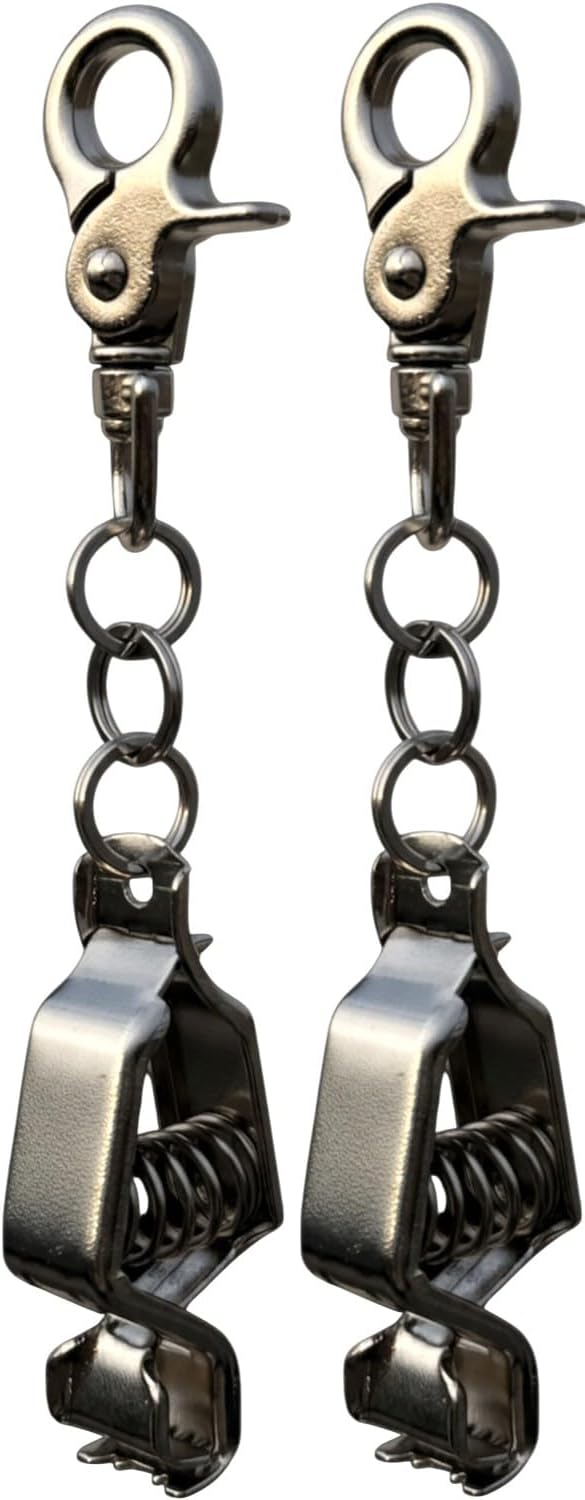 Heavy Duty [ All-Metal Build ] Glove Clips: Secure Construction & Work Glove Holder Clamp with 360° Swivel Belt Clip for Firefighters, Duty Gear & Backpack