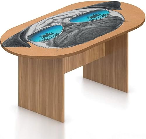 Mantel ovalado ajustable de poliéster con bordes elásticos de pug, con estampado de palmeras reflectantes, palmeras y árboles tropicales, se adapta Mantel ovalado ajustable de poliéster con bordes elásticos de pug, con estampado de palmeras reflectantes, palmeras y árboles tropicales, se adapta