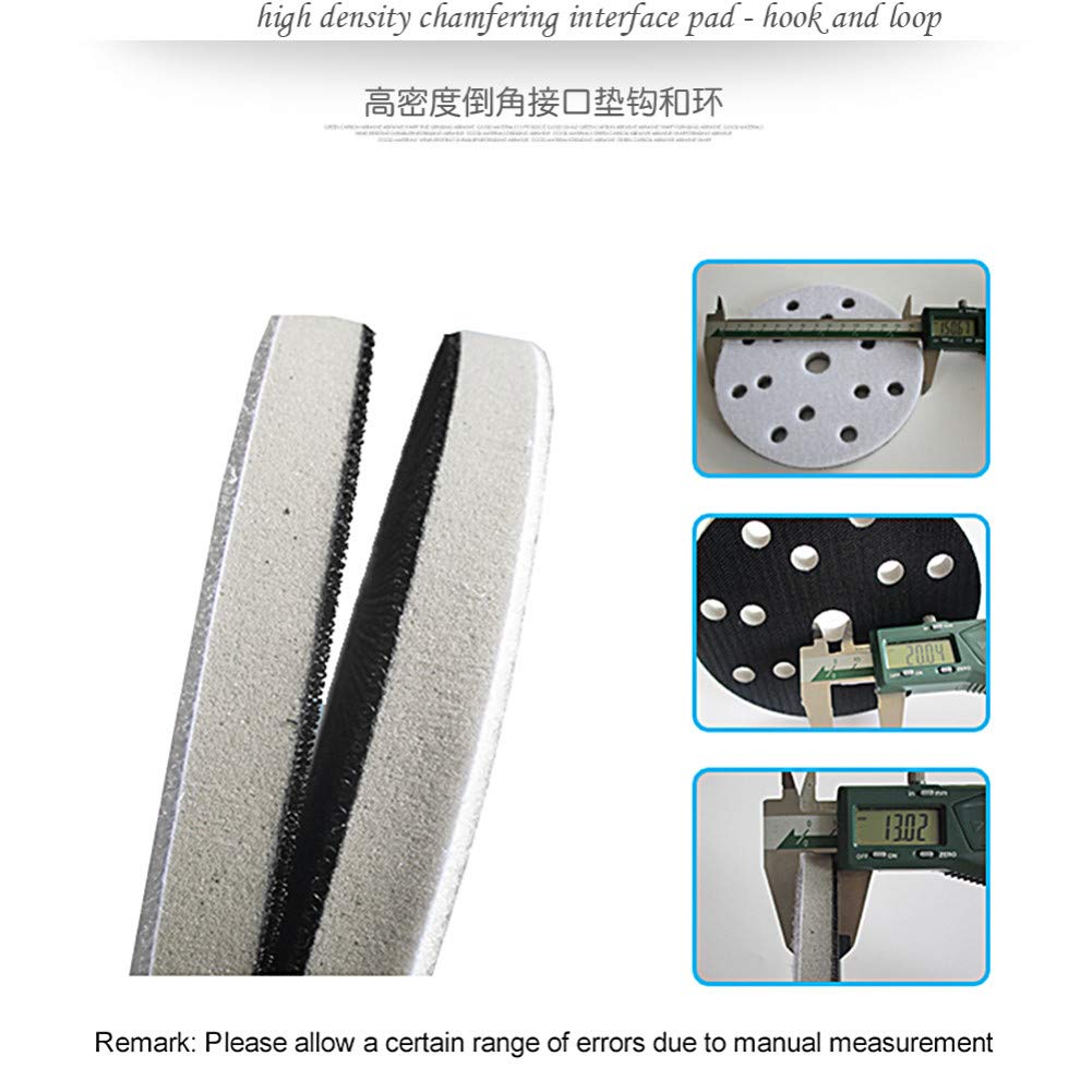 Almohadilla de interfaz de alta densidad 6"15 agujeros 150 mm Amortiguación y protección Almohadilla de lijado Accesorios para herramientas eléctricas - Gancho y bucle