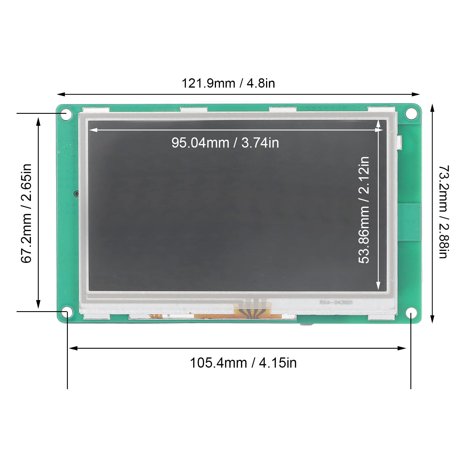 BORDSTRACT Módulo de Pantalla táctil, 4.3 Pulgadas TFT LCD resistivo RS232 Puerto Serie DC 24V 2W 480 x 272 Tablero de Pantalla HMI programable para proyectos de automatización de Sistemas