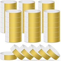 MIAHART Gold Waterproof Paper Wristbands 300 Pack - Tamper-Proof Event Bands for Concerts, Festivals, Parties