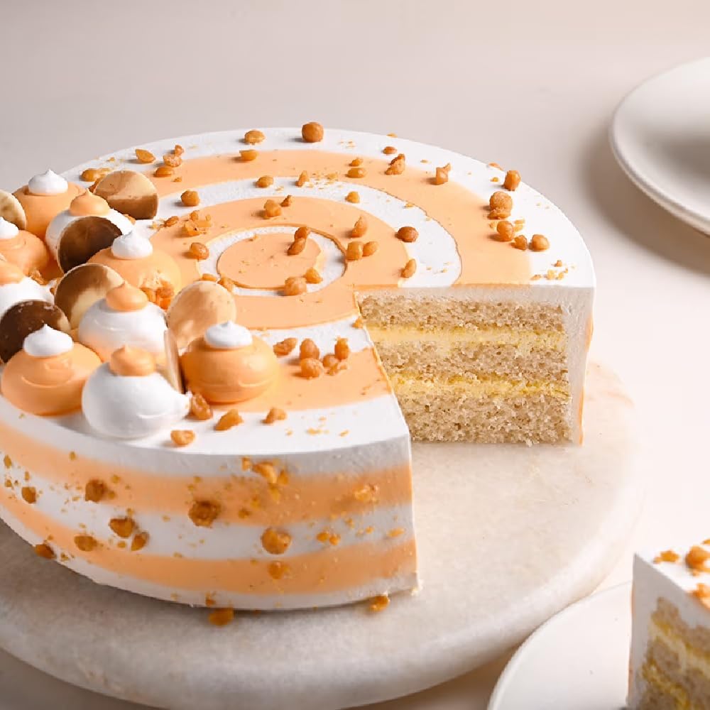 FlowerAura Choco Butterscotch Treat Delicious Cake Gift's For Birthday, Anniversery, Valentine's Day, Mother's Day, Party (1.0kg) (Same Day Delivery)