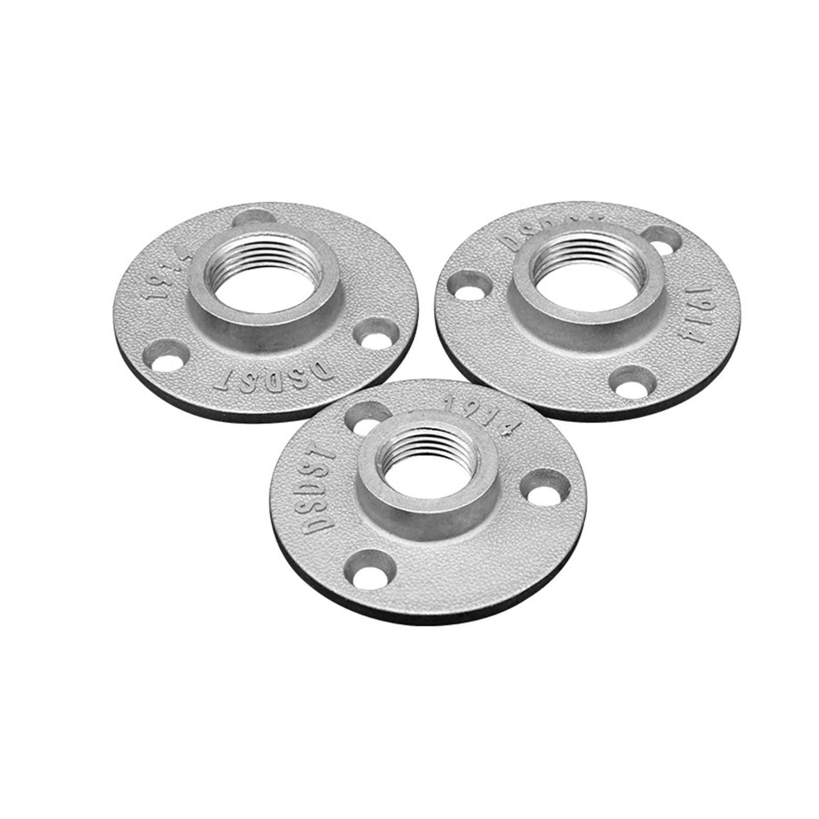 Ozliyy Aluminum Alloy 4 Pcs Iron Pipe Fittings Wall Mount Floor Antique Dn15 Dn20 Flange Piece Hardware Tool Cast Flanges Gietijzeren Buisleidingen(,Dn15)