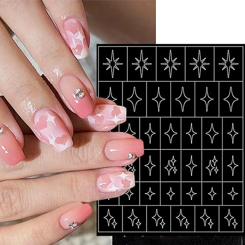 Miniatura 5 de 6 hojas de calcomanías para arte de uñas, diseño francés, diseño francés, guías de uñas huecas, suministros para mujeres, decoración de manicura,