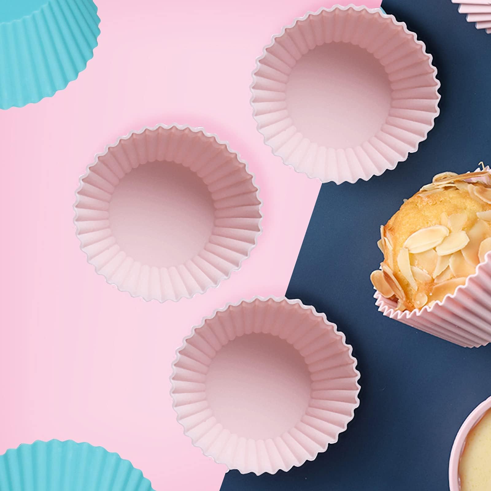 Stampo Per Muffin In Silicone - 12 Pezzi, Antiaderente, Resistente Al Calore Fino A 230°C - Foto 11