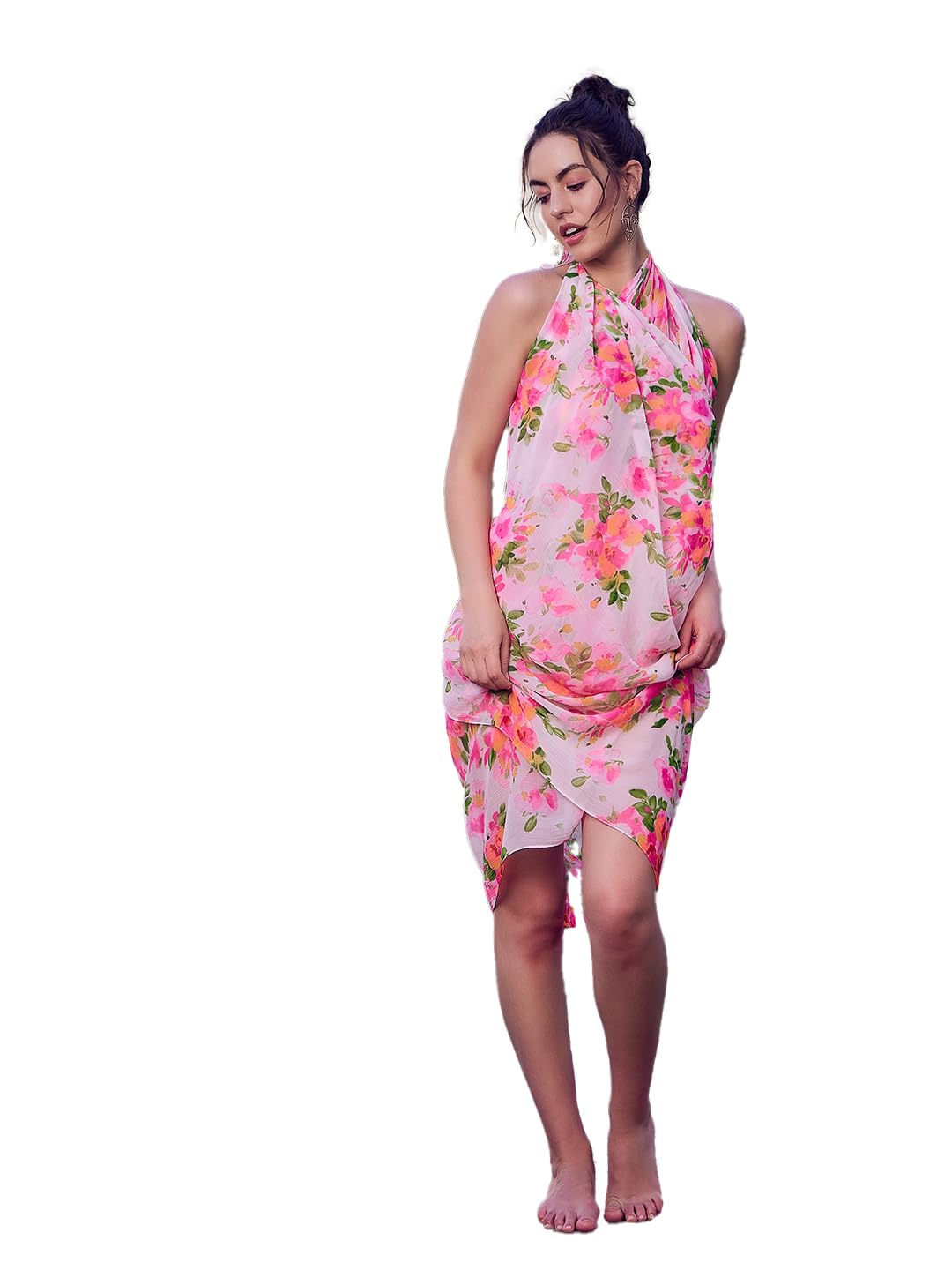 poshbery Pink Floral Sarong-picture-9