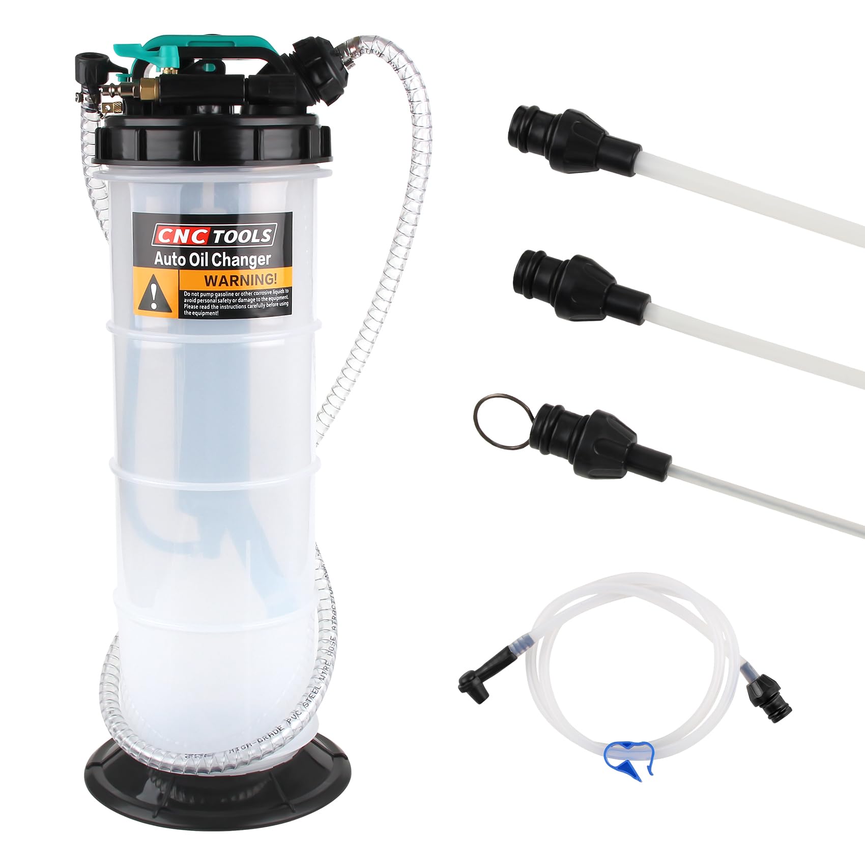 Pompe d'aspiration d'huile Manuelle et pneumatique de 5,3 litres, y Compris 4 tuyaux, unité de vidange d'huile sous Vide, unité de vidange d'huile Automobile