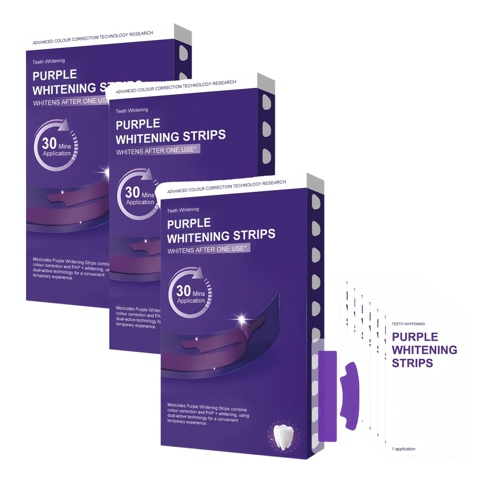 Purple White Strips Zahnaufhellungsband, ohne Peroxid