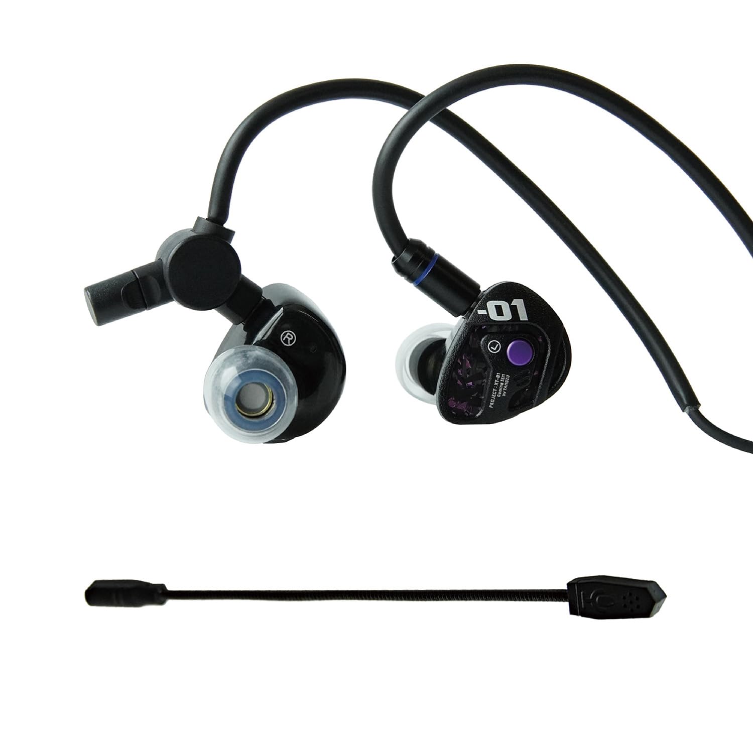 TANGZU Xue Tao Écouteurs intra-auriculaires de jeu, écouteurs IEM, écouteurs filaires HiFi avec diaphragme en verre de 10 mm, pilote dynamique, câble micro amovible sans enchevêtrement pour joueur