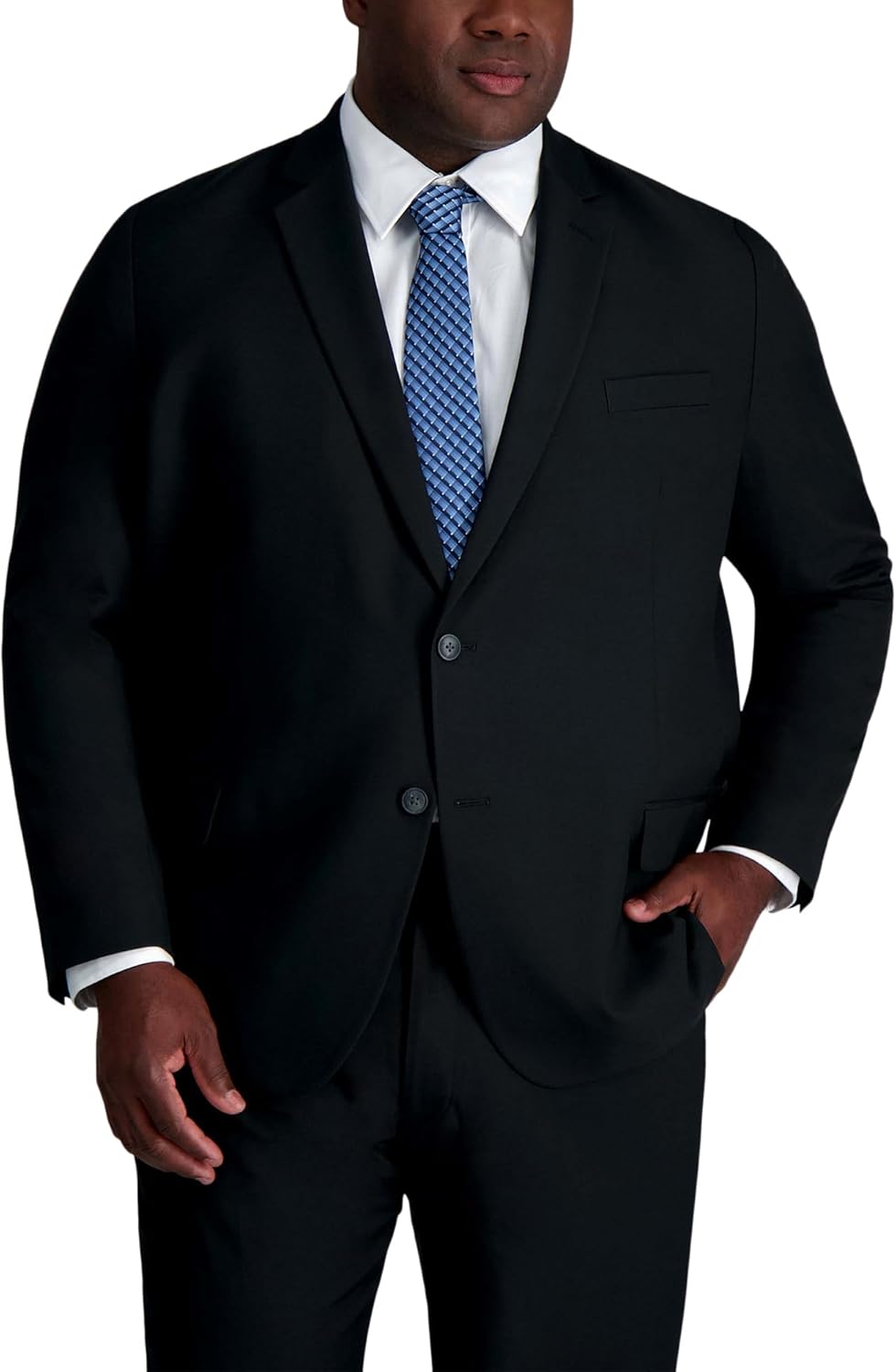 Haggar Mens Smart Wash with Repreve Classic Fit Flat Front Suit Separates Pant 58 Dark Midnight