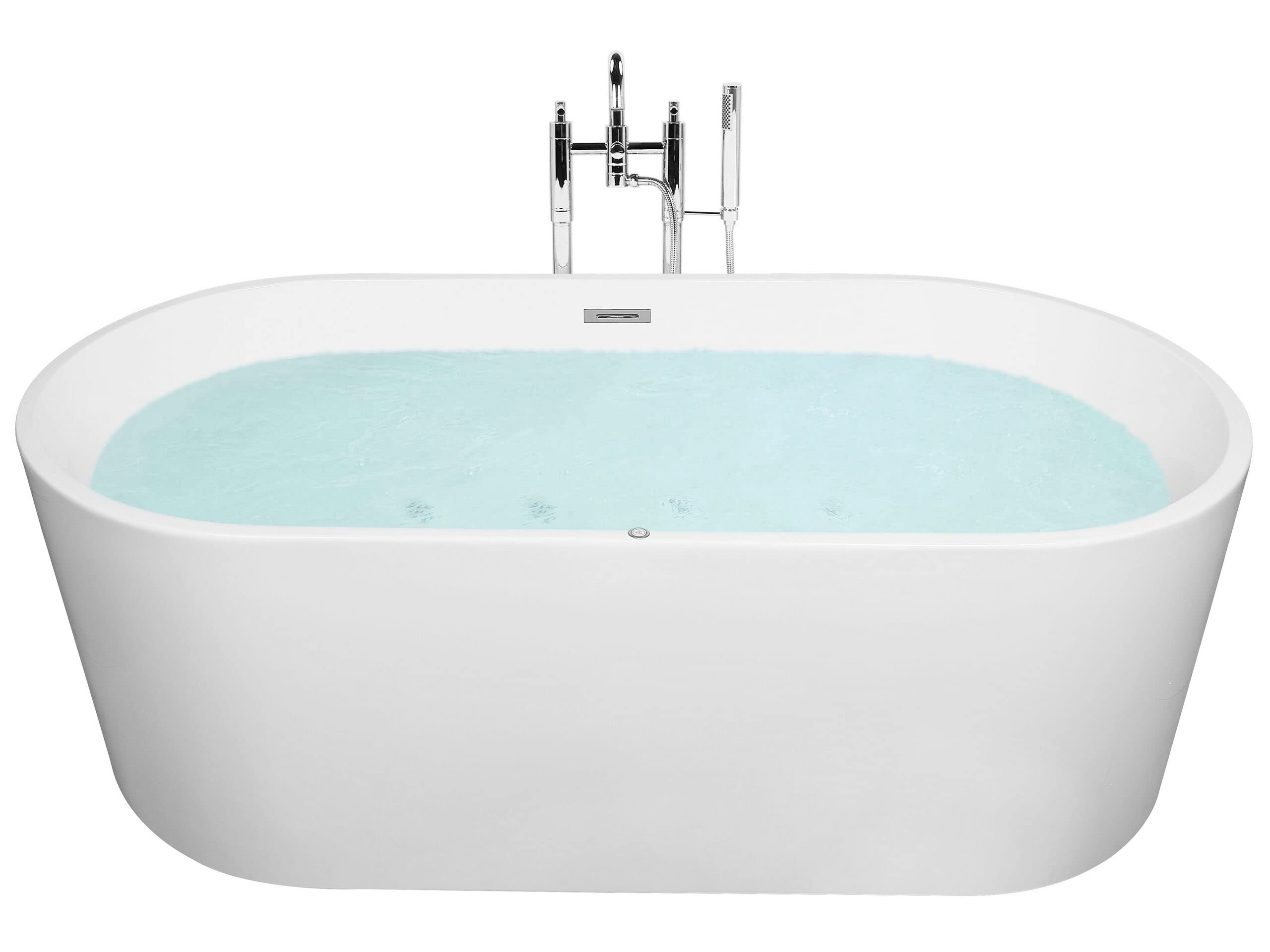 Vasca da Bagno Idromassaggio Ovale in Acrilico Bianco 170 x 80 cm