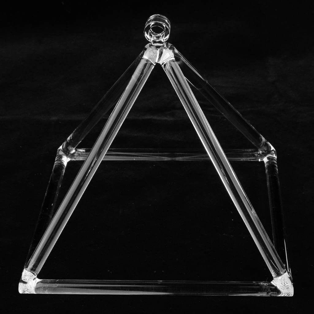 Piramide tibetana in cristallo di quarzo, 17,8 cm, strumento per meditazione per yoga, preghiera, musica, ricca risonanza vibrazionale, strumento a percussione manuale