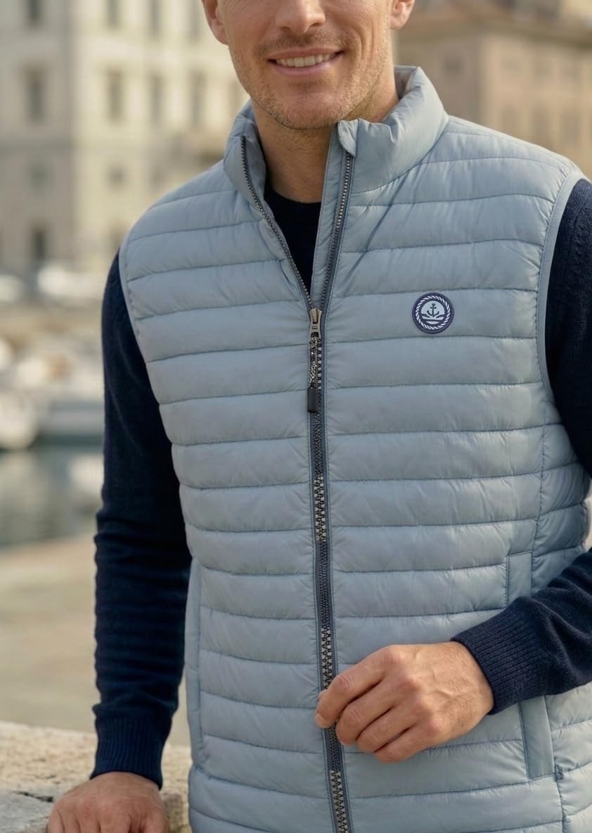 Piumino Uomo Smanicato Leggero Giubbotto Primaverile Autunnale Slim Fit Gilet Mezza Stagione Con Zip Nylon - ESTIVO - 60 GRAMMI - GIACCA ULTRALIGHT