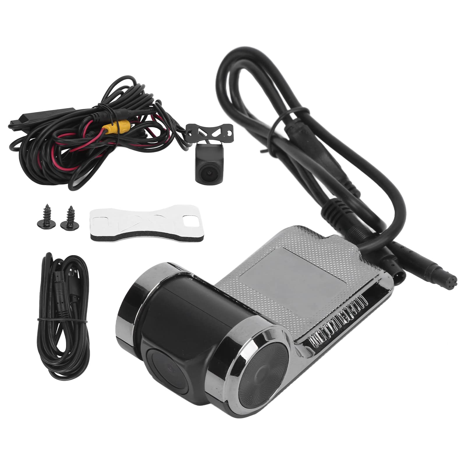 Acouto Uniwersalny rejestrator jazdy HD do kamery USB samochodowy DVR z przodu i z tyłu z dwoma obiektywami, wykrywanie ruchu, nagrywarka HD do kamery samochodowej USB