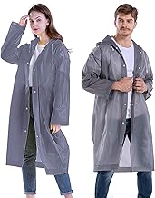 Allextreme EVA Waterproof Unisex Rain Coat Hooded Full Sleeves Outdoor Men, Women, Boys & Girls Rainwear Poncho Raincoat for Camping, Hiking & Travelling (Universal Size,1 Pc Grey)