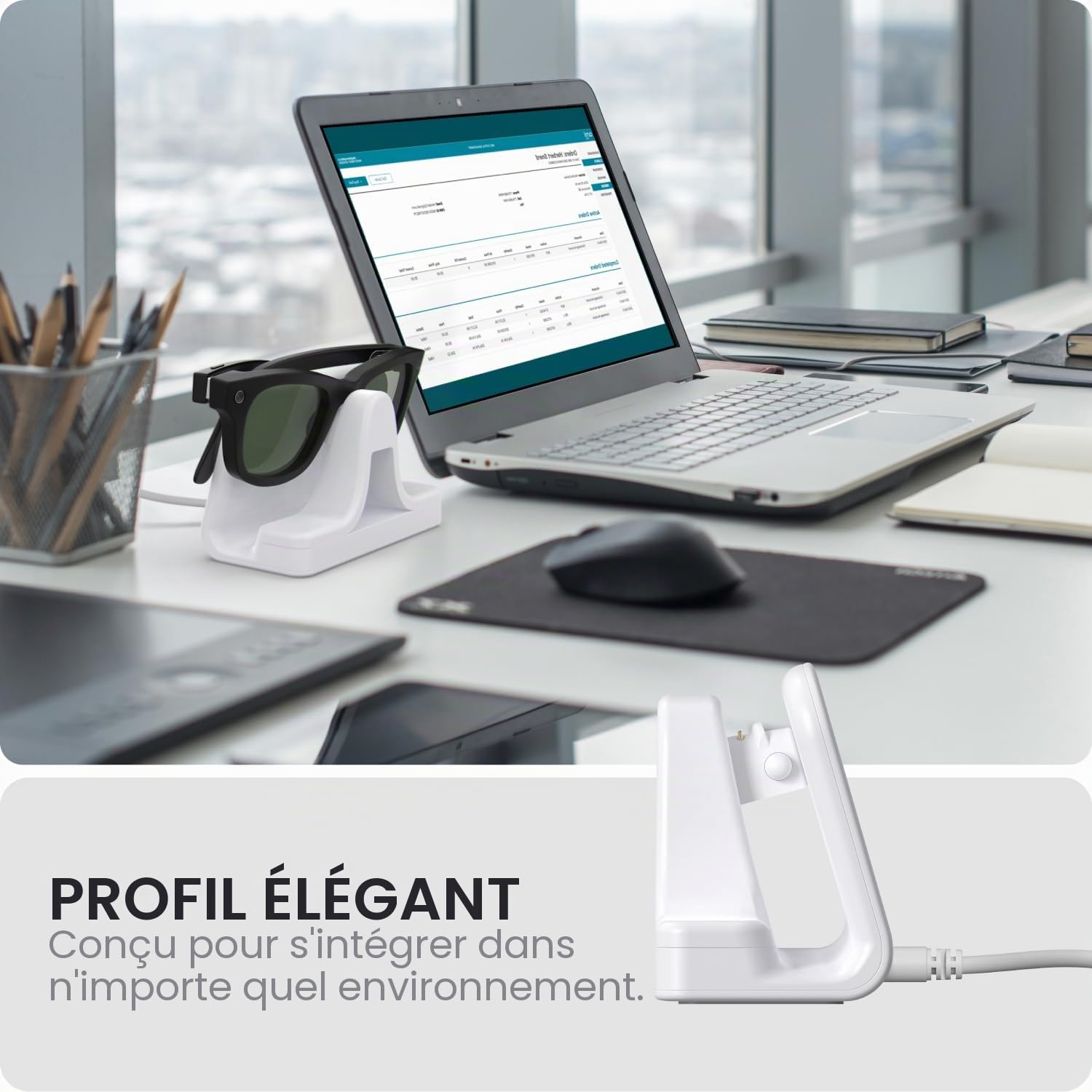 TUSITA Support de Charge & Câble Compatible avec Ray-Ban Meta (Gen 1 2) Lunettes Intelligentes, USB-C