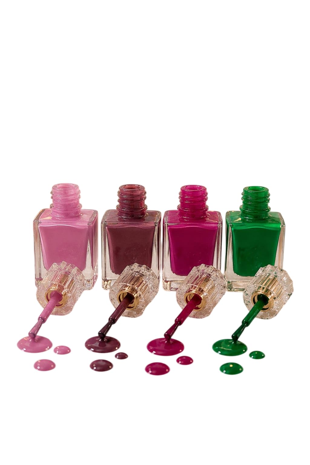 Quick Dry Nail Polish Set | Long Lasting High Shine Glossy Finish | Smooth One Stroke Application | Chip Resistant Nail Color for Women & Girls | Vibrant Shades (Pack Of 4)-image-0