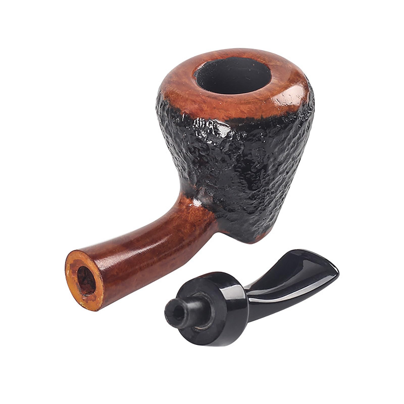 Ręcznie wykonana fajka do fajki i akcesoria, fajka Deluxe Briar do tytoniu, idealna drewniana fajka Taba dla początkujących (B)
