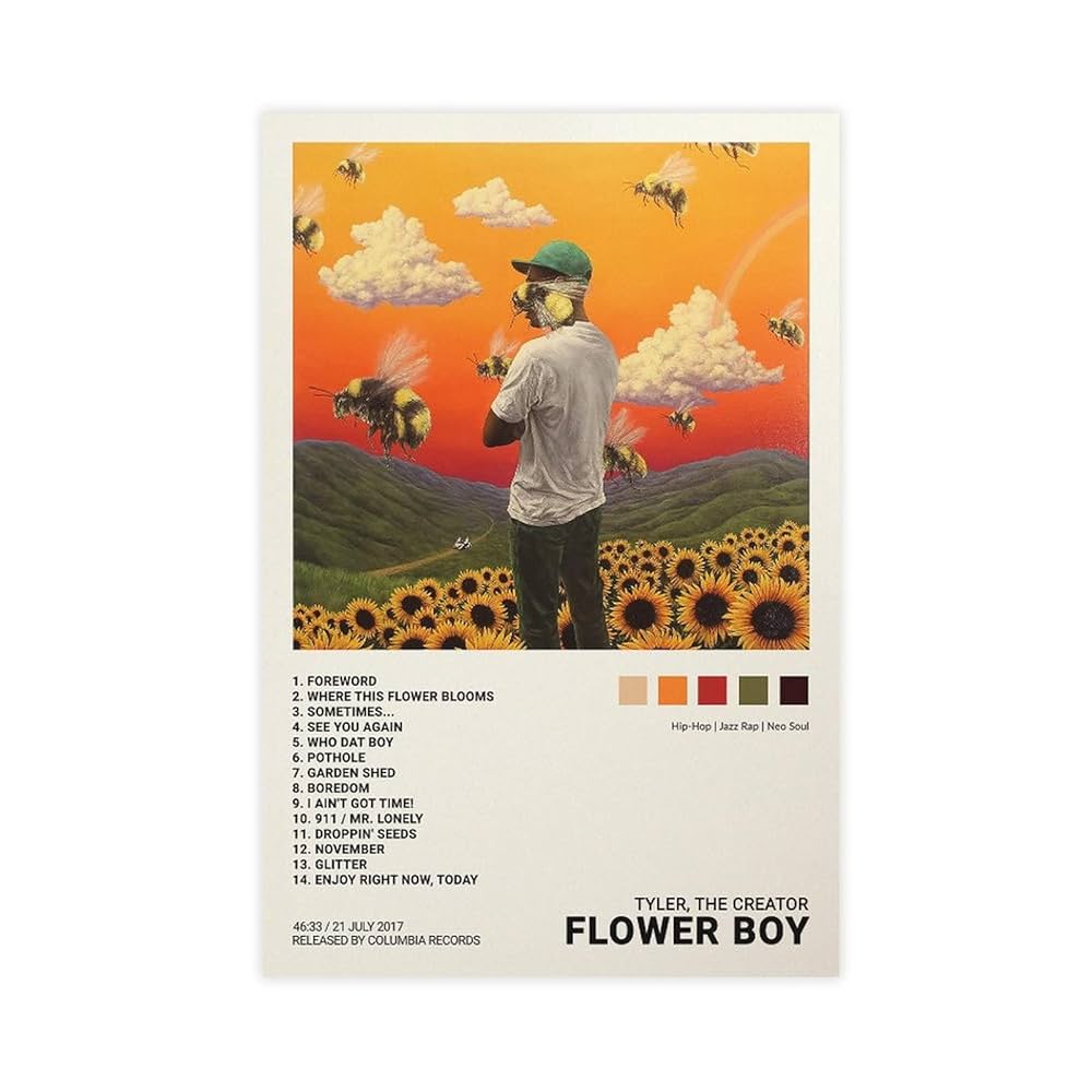 Tyler the creator ポスター ZXETY Tyler The Creator Poster: FLOWER BOY Album Cover
