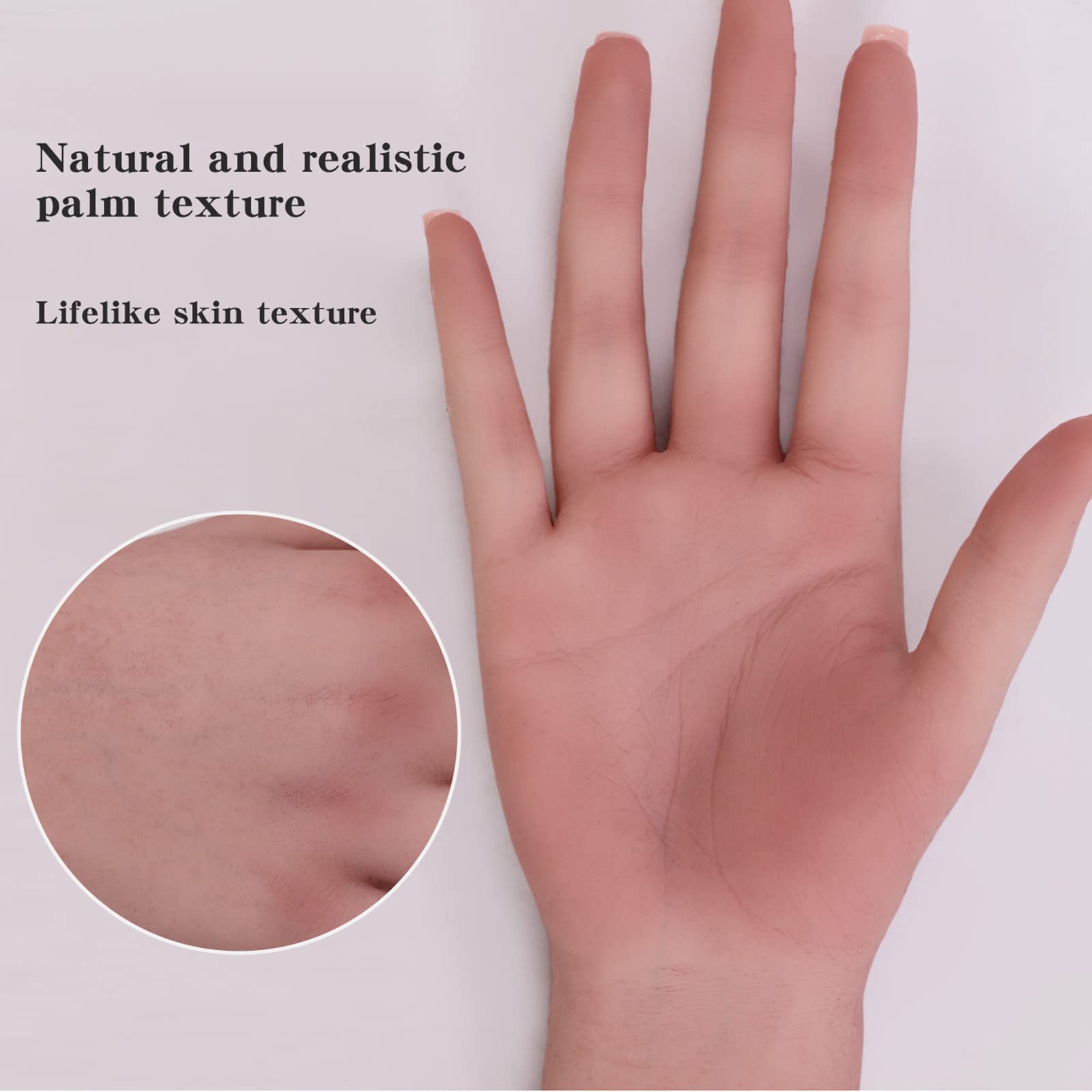 Mano Femminile in Silicone a Grandezza Naturale per Esposizione Gioielli - Manicure Pratica con Scheletro, Bianco Avorio (1 Pezzo)