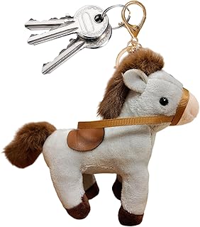 [Mxshc] 動物キーホルダー | リアルな 馬 の バッグ チャーム | 動物バックパックキーホルダー 手綱付き,大人、子供、男の子、女の子、学校、パーティー、旅行、誕生日、財布、バックパック、電話、ハンドバッグ、車、荷物用