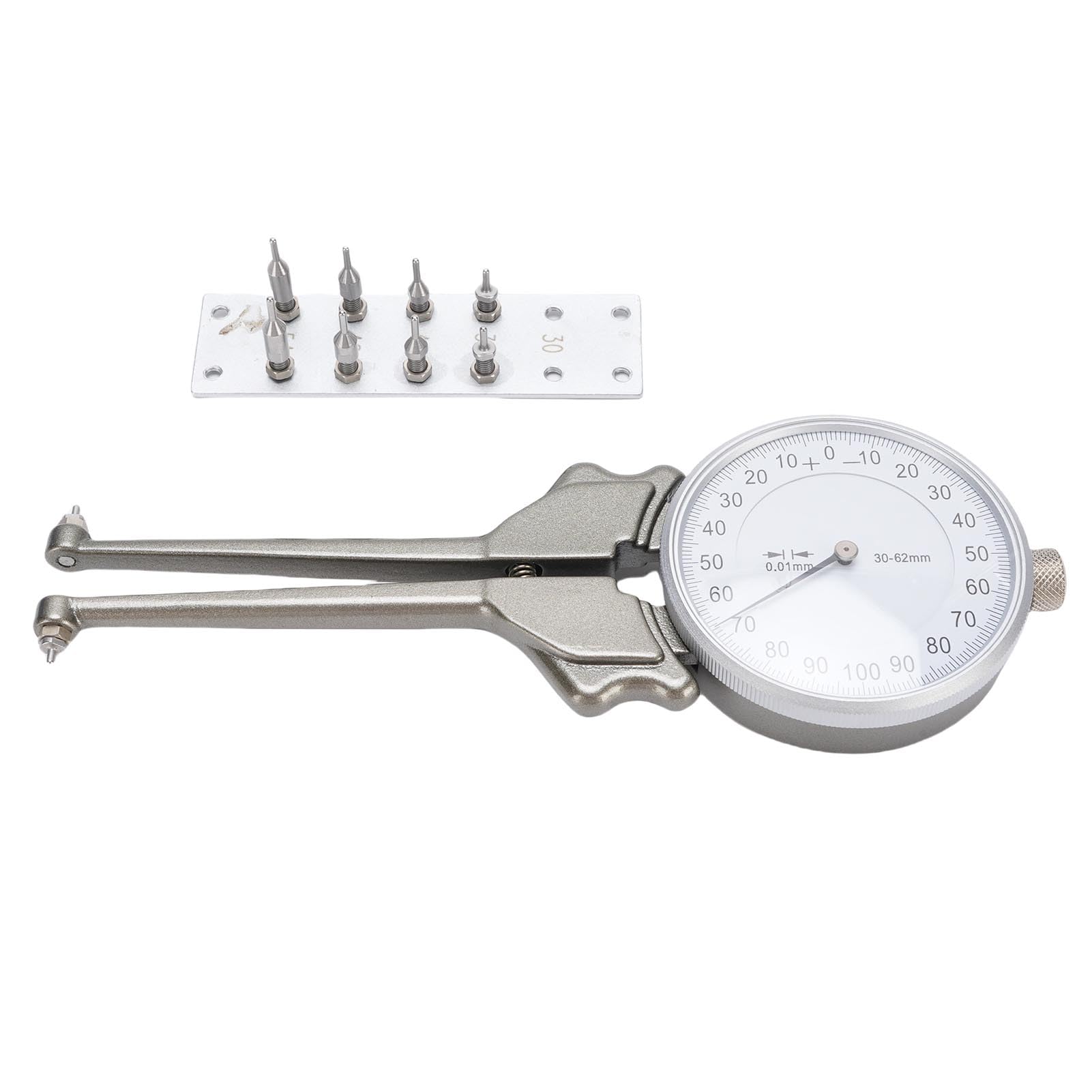 Demeras Herramienta de Medición de Calibre Interno con 8 Cabezales de Repuesto para una Medición Precisa del Calibre Interior Aleación de Aluminio de 30-62 Mm