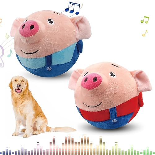 Vista 9 de Juguetes interactivos para perros, juguete nuevo activo de peluche para mascotas en movimiento de 2024, juguete de pelota para perros chirriante