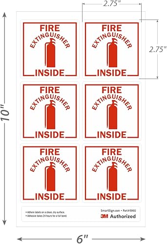 Miniatura 7 de SmartSign Etiqueta interior del extintor de incendios  2.75 x 2.75 pulgadas reflectante de grado de ingeniería
