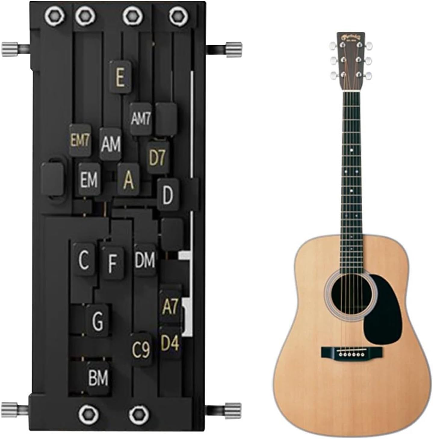 ギターコードプレッサー 初心者向け学習ツール補助トレーナー(Double Chord)