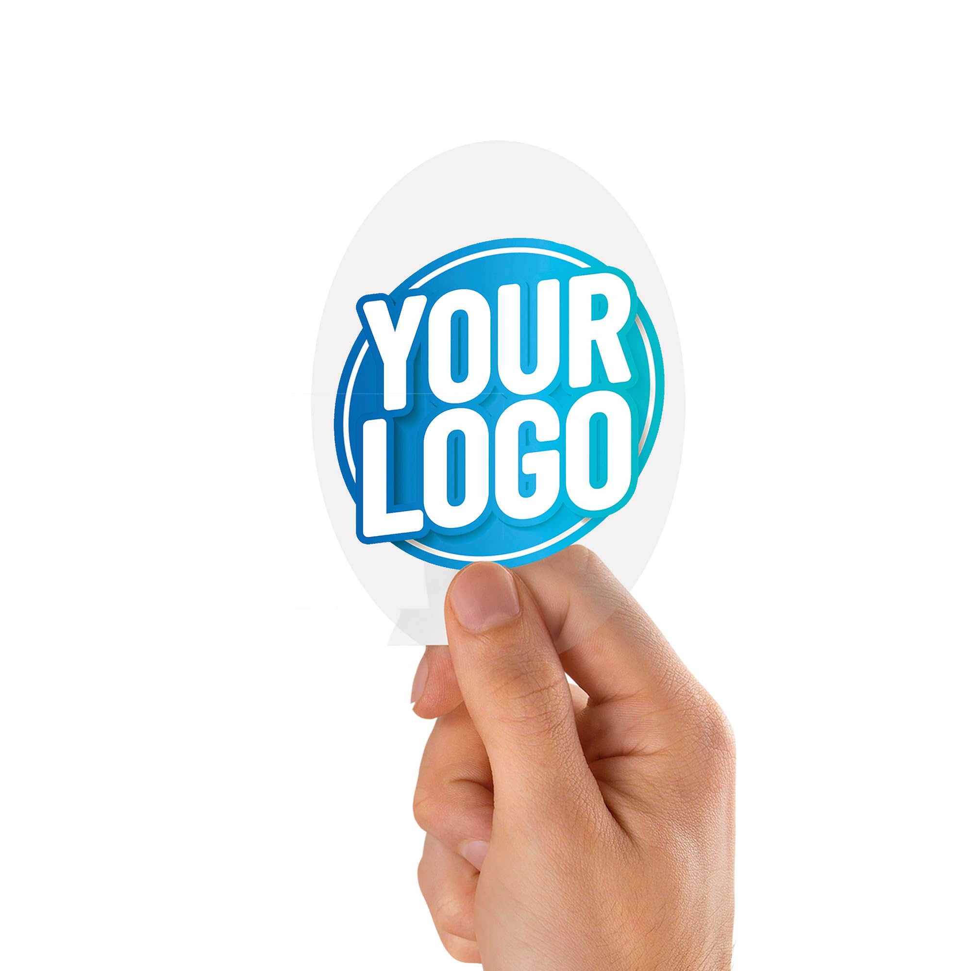 Personalised 134mm x 95mm Transparent Oval Stickers -Large Custom Logo Labels - Label - Company Branding Sticker - Packaging - Thank You Seals (Transparent Gloss), 16 Labels (4 Sheets)
