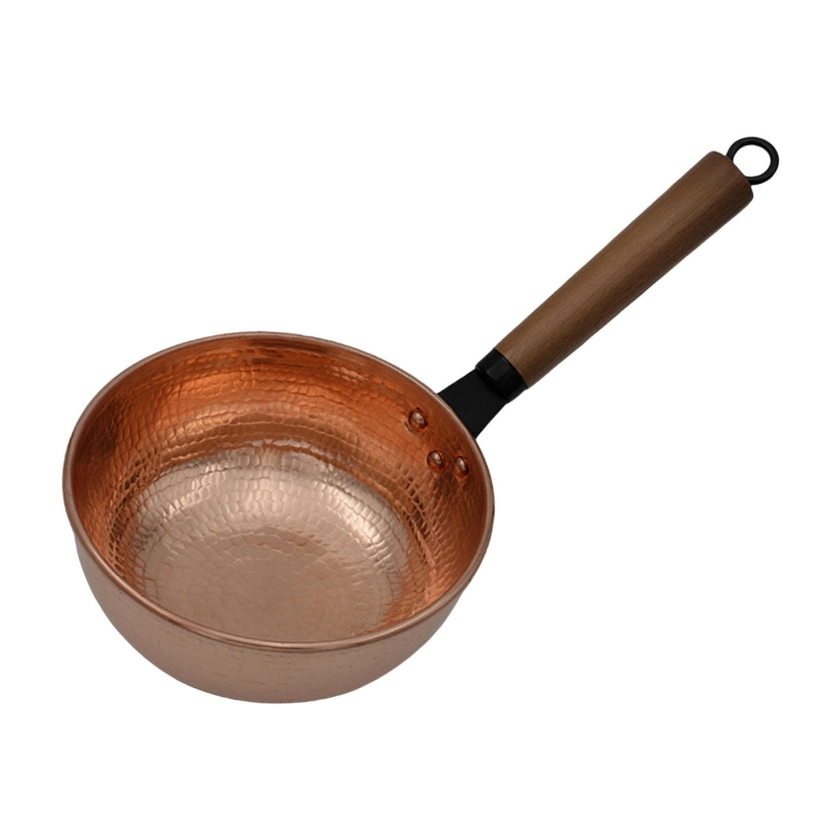 LOVIVER Casserole Multifonctionnelle Cuivre Chauffe-Plat Ustensiles de Cuisine Casserole à Soupe pour Restaurant Maison Cuisine Camping Ménage, Fond Rond