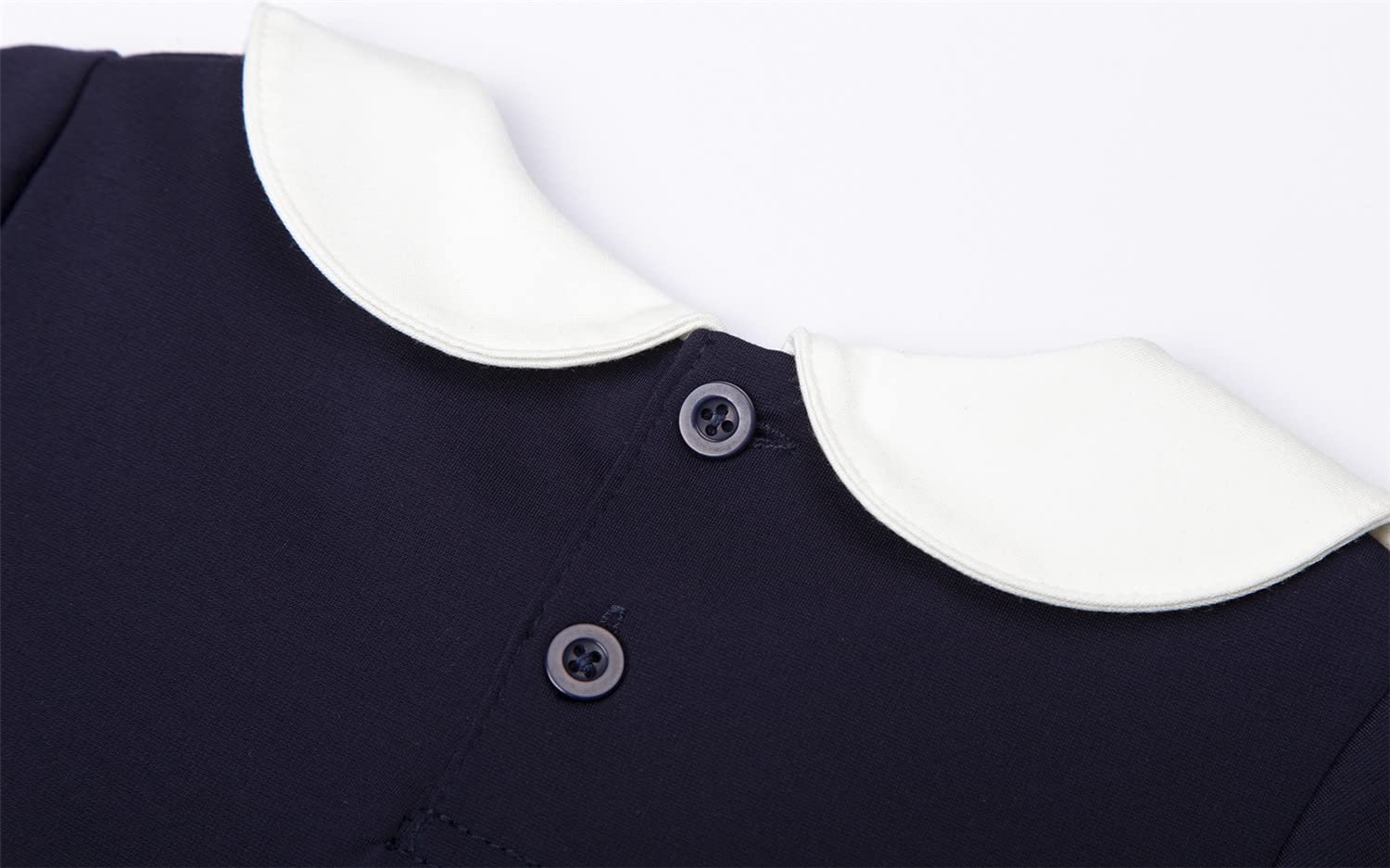 Mud Kingdom Vestido con cuello Peter Pan para niñas, uniforme de regreso a clases