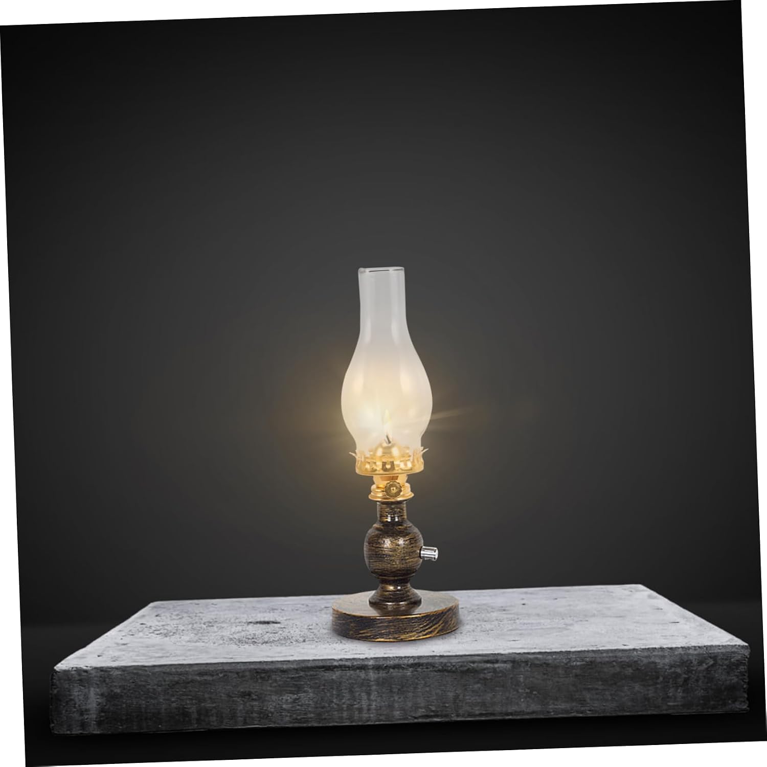 Ciieeo Retro Kerosene Lamp Burner with Metal Regulator and Shade Vintage Oil Lamp Replacement Parts for Antique Decor Convenient Wick Removal