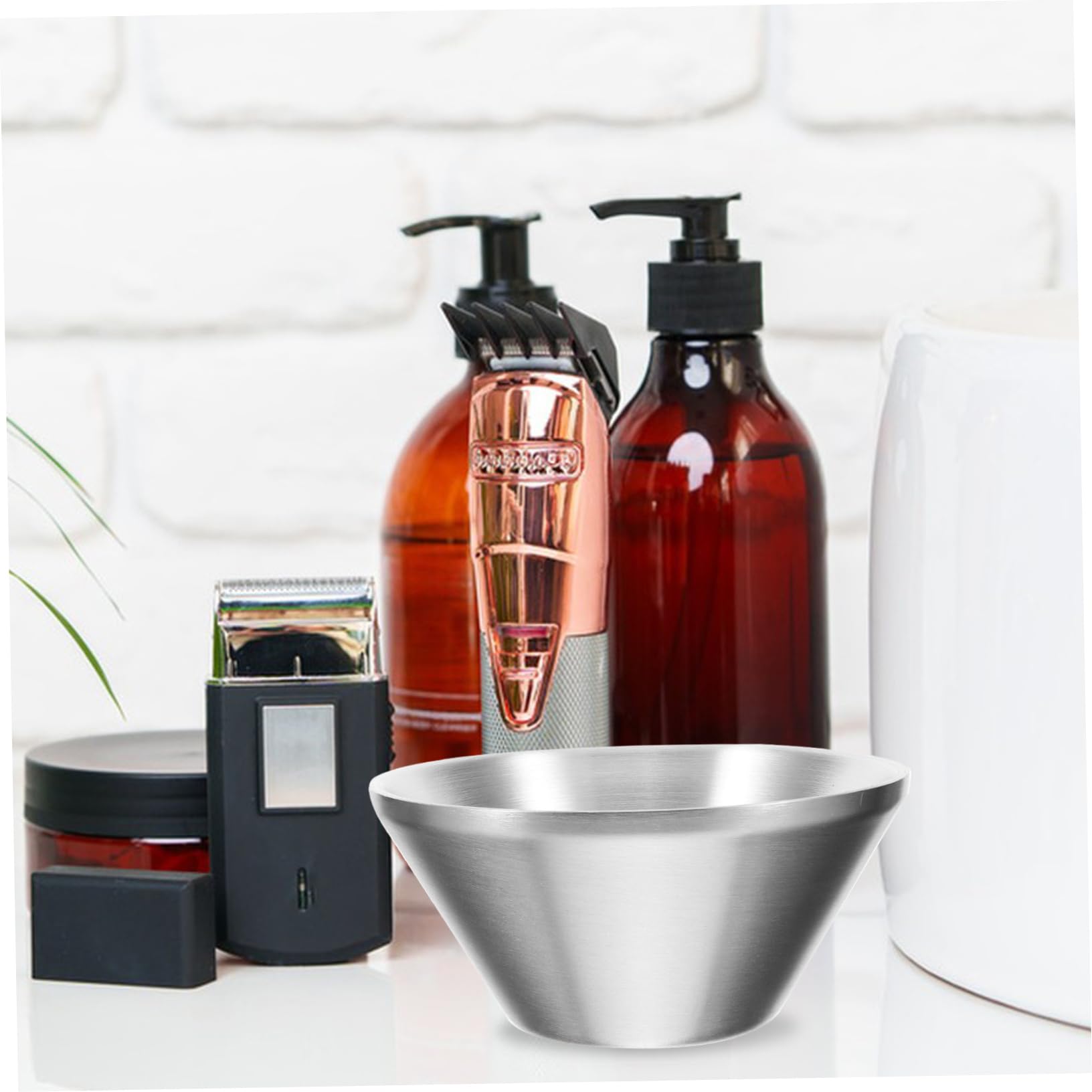 TOVINANNA Shaving Bowl for Men Stainless Steel Shave Cup Reusable Shaving Bowl Beard Care for Home Barber Shop Salon
