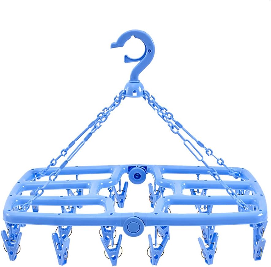 B.SHINE Laundry Hanger Drying Rack - Foldable Clip and Drip Hanger with 24 Pins, Clothes Drying Rack, Sock Hanger