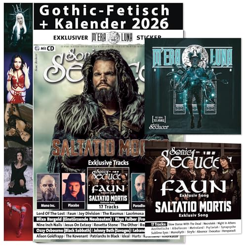 Sonic Seducer 09-2025 Saltatio Morits -Weltenwanderer – Gothic Fetisch Kalender 2026 + M’era Luna Sticker + CD: Saltatio Mortis (exkl. Song!) + Faun ... + Lacrimosa + Nine Inch Nails + The Rasmus
