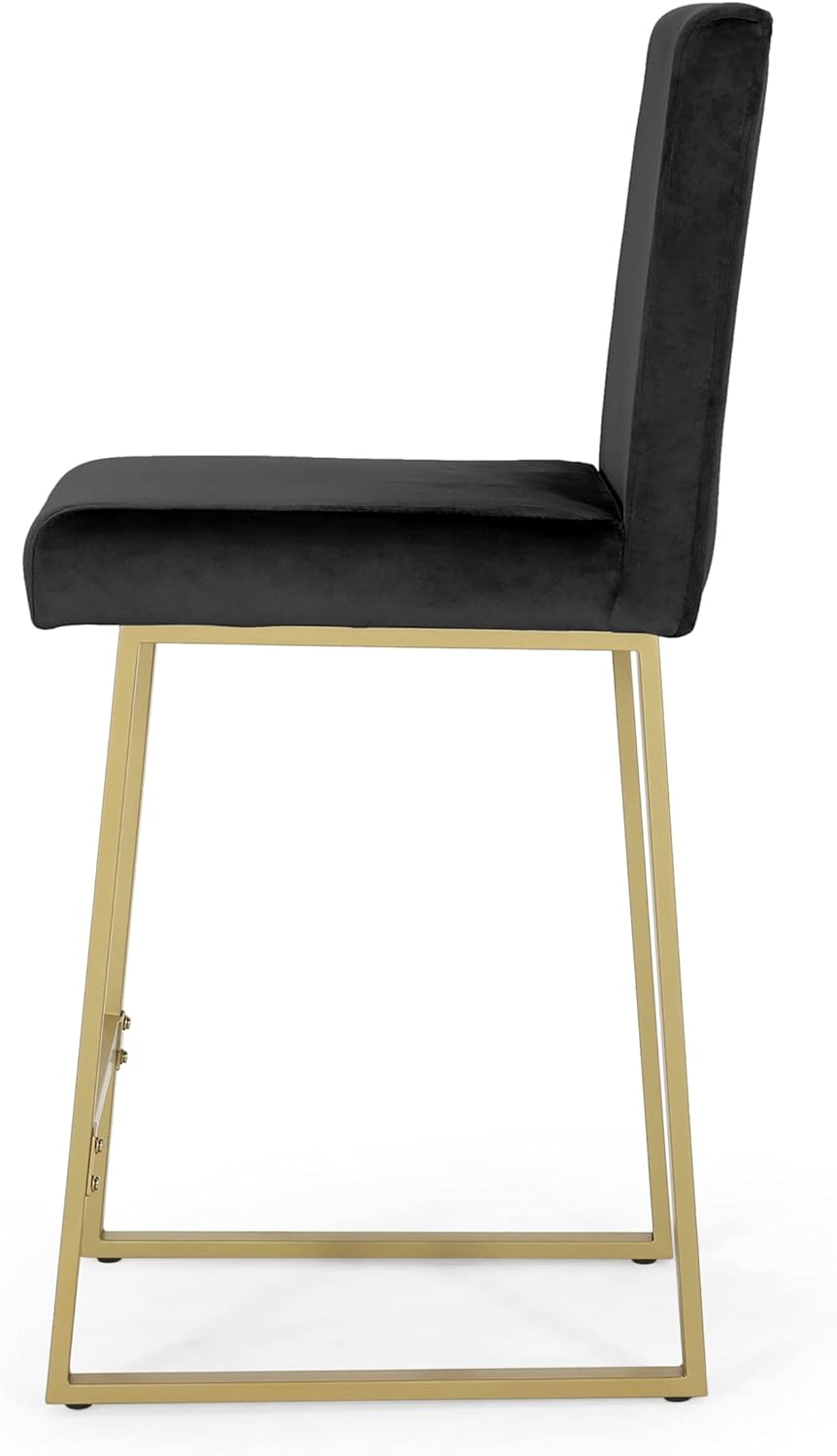 Rеvіеw Christopher Knight Home Lexi Modern Velvet Barstools, Black and Brass (Set of 2)