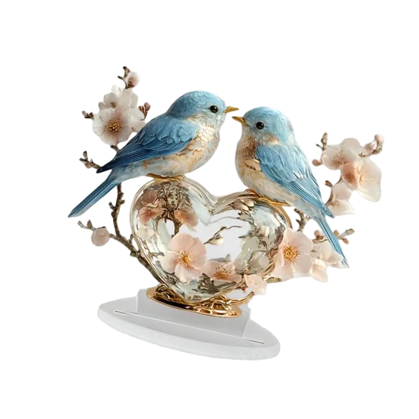 sodeber Statues Decorative Ornaments for Home, Decors Acrylic Flower Branch Bird Figurines Tabletop Centerpieces Decorative Ornaments