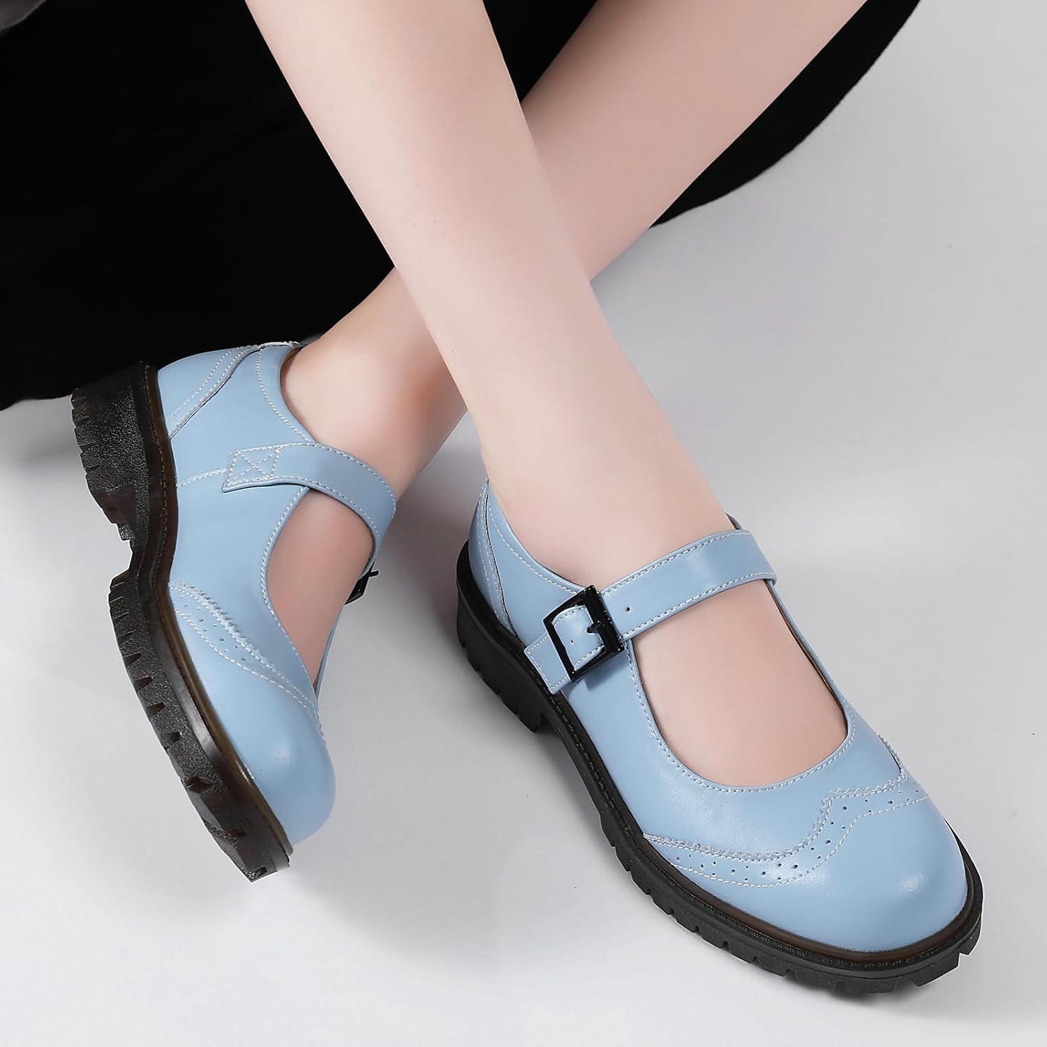 Mary Jane Shoes Women Black Platform Mary Janes for Womens Flats Non Slip Loafers School Office Dressy Casual Work Shoes - Image 4