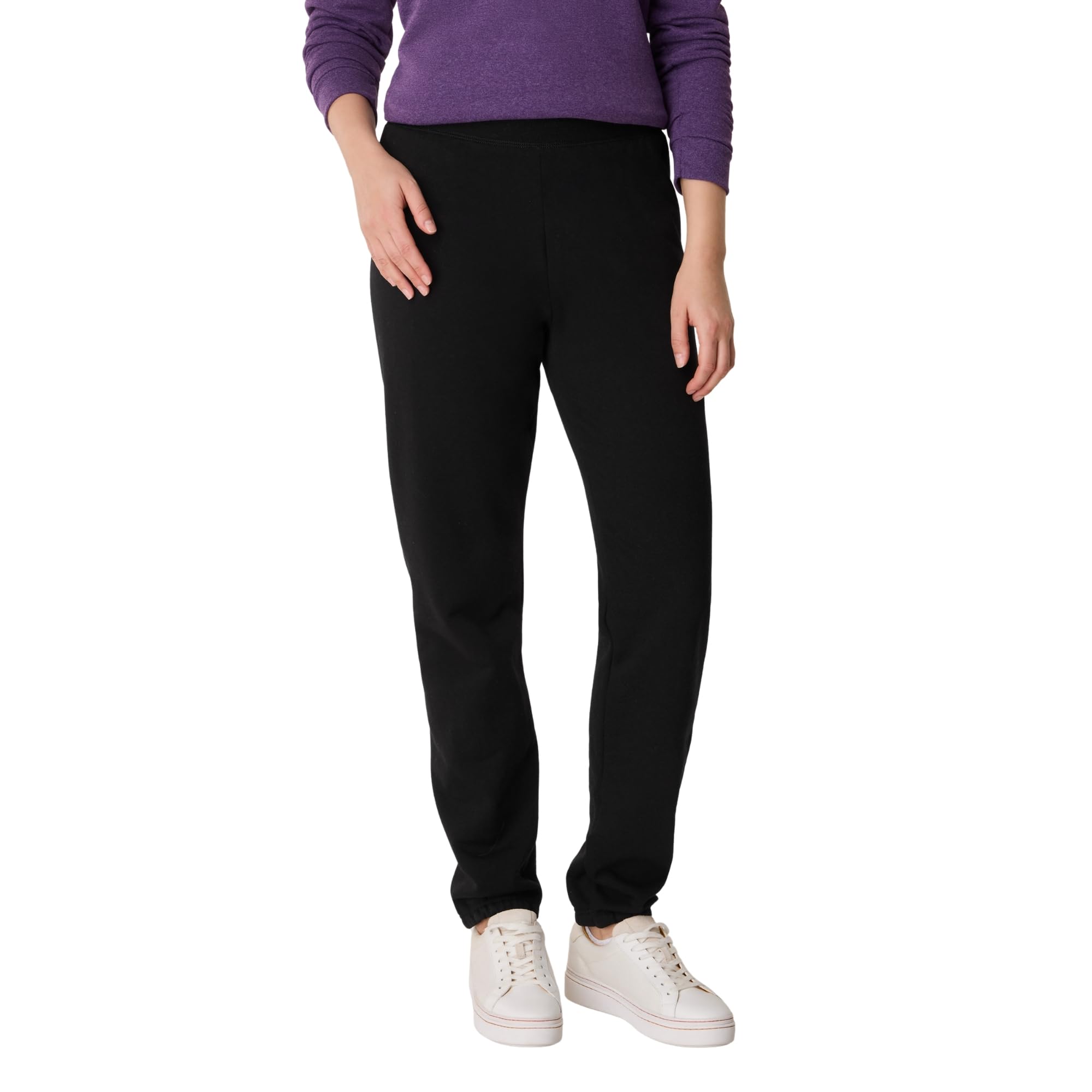 Hanes Women`s ComfortSoft EcoSmart Cinch Leg Sweatpants, O4630, L, Ebony