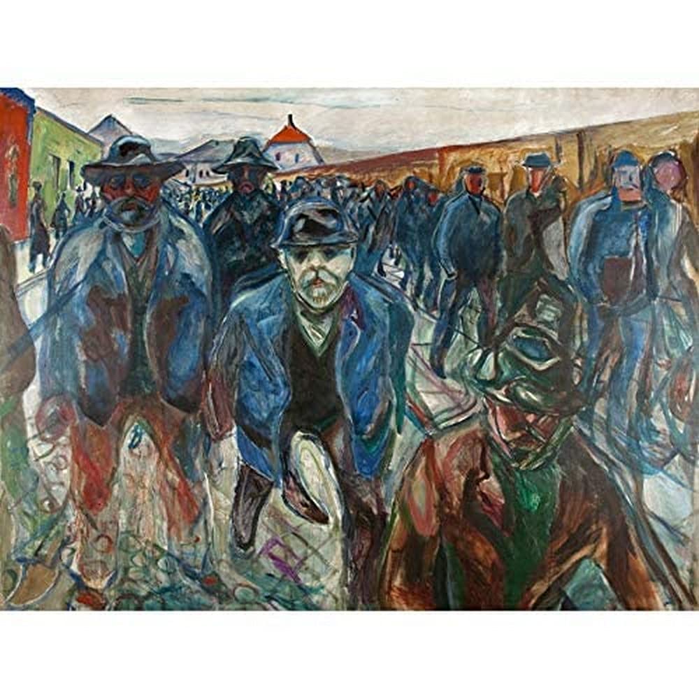 Edvard Munch Workers On Their Way Home Art Print Canvas Premium Wall Decor Poster Mural