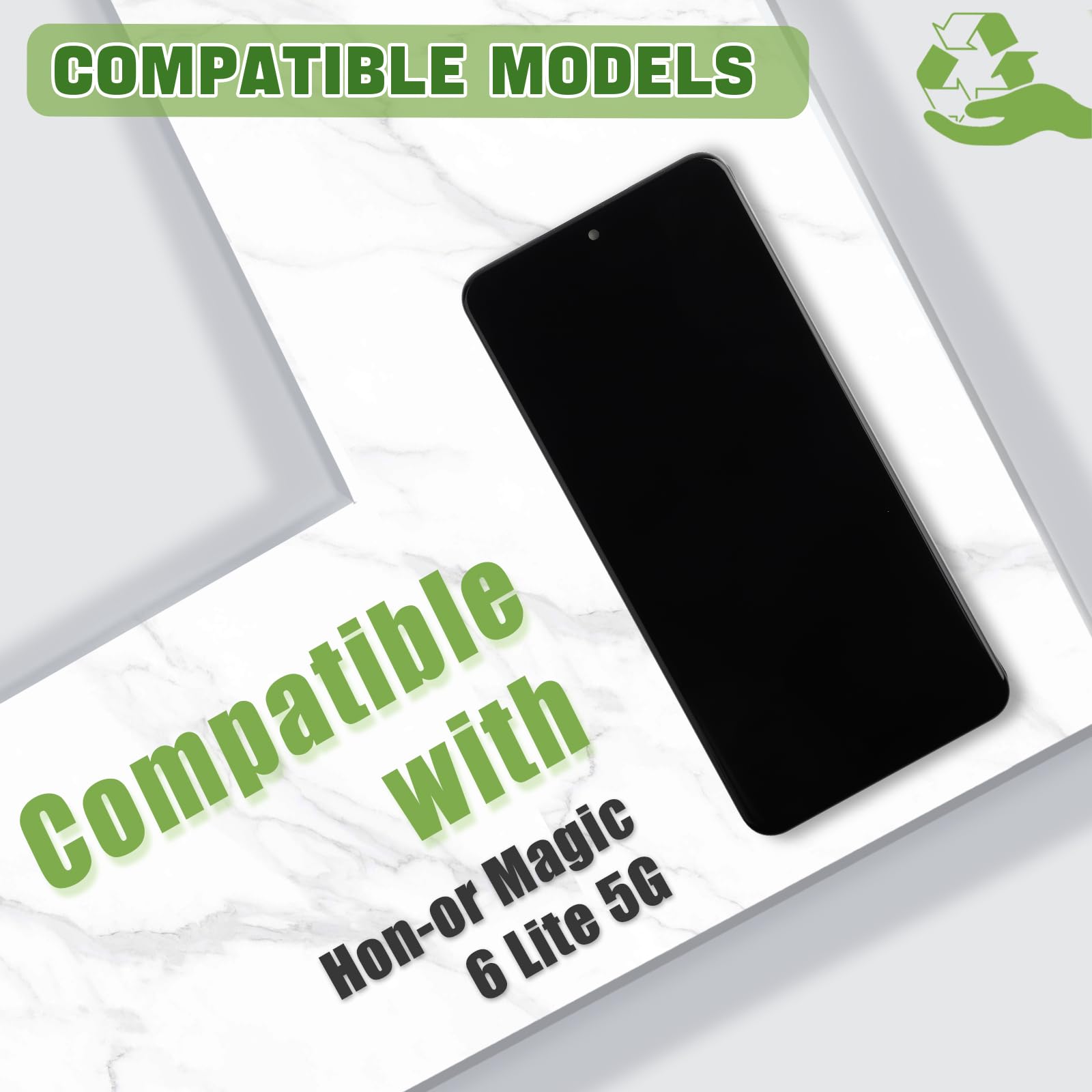 Pantalla TFT LCD de repuesto de 6,78 pulgadas para Honor Magic 6 Lite 5G, pantalla LCD táctil, digitalizador con juego de herramientas de reparación actualizado [sin función de huella digital]
