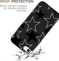 Vista 5 de Paquete de 2 Fundas Lindas y Geniales de Estrellas Negras para iPhone 7/8 / SE 2020 / SE 2022 de 4.7 Pulgadas, Funda Estética, Antiarañazos