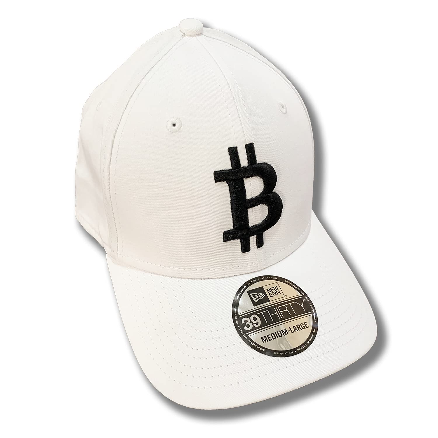 BTC UniverseBitcoin Baseball Structured Stretch-Fitted Cap- Black, White, Orange, or Cool Gray with 3D Puff Embroidery