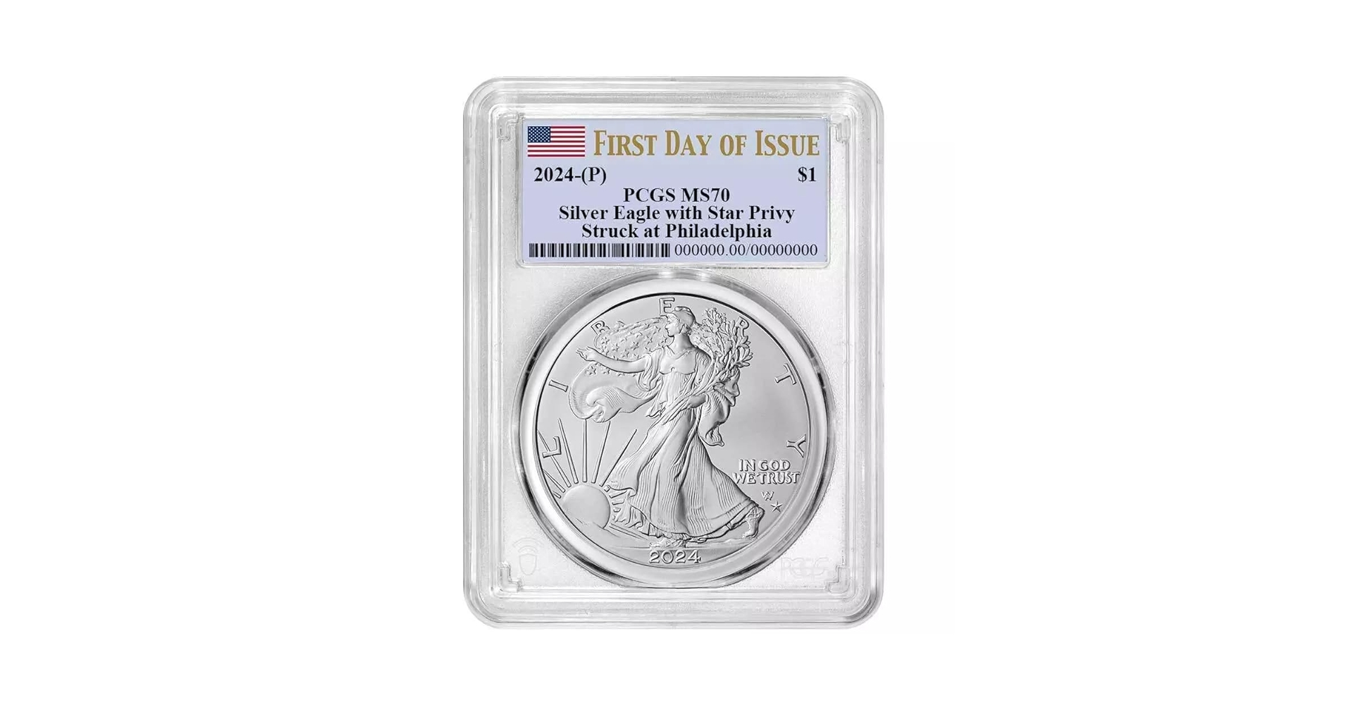 2024 PCGS MS-70 イーグル銀貨　FIRST DAY トランプver 2024-w-american-silver-eagle-