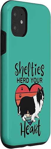 Miniatura 9 de Funda para iPhone 13 Pro Shelties Herd Your Heart Black White Bi Black Sheltie Mom