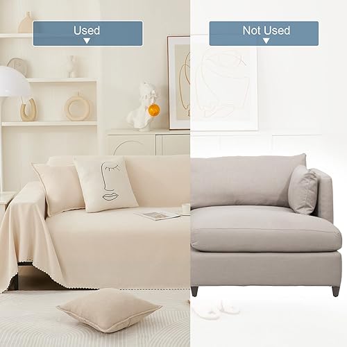 Miniatura 5 de Foreate Funda reversible para sofá modular, manta para sofá de 3 cojines, lavable a máquina, a prueba de arañazos, protector de muebles para gatos y