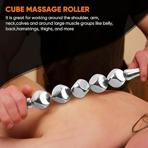 Miniatura 3 de ONUEMP 2 rodillos de masaje de acero inoxidable + masajeador de celulitis de acero inoxidable, herramienta de masaje fascia, kit de maderoterapia