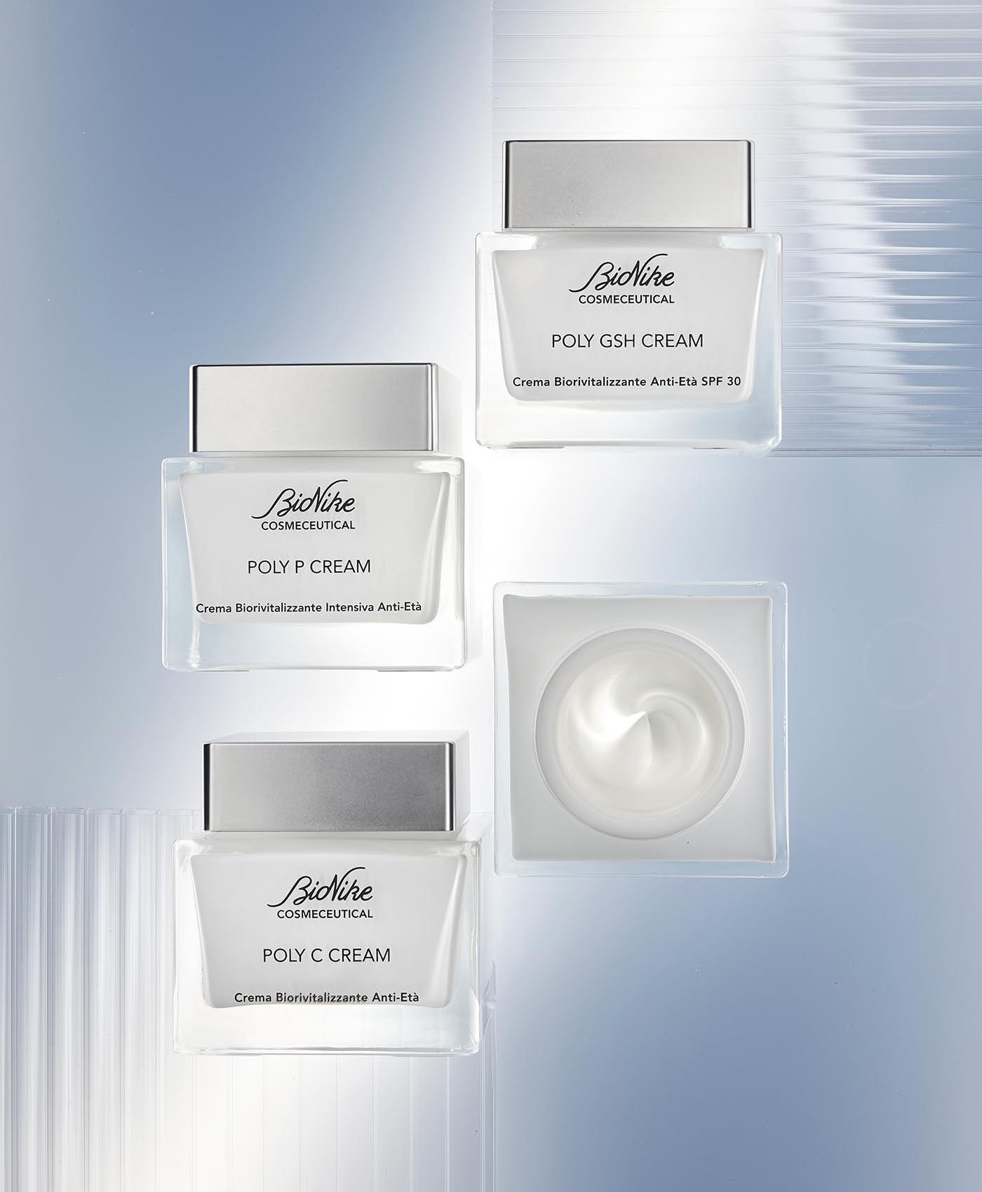Bionike Cosmeceutical - Poly GSH Cream Crema Viso Antietà SPF 30, con Glutatione e Polidatina, Contrasta l'Invecchiamento Cutaneo da Raggi UV, IR e Luce Blu e la Nascita di Discromie, 50 ml